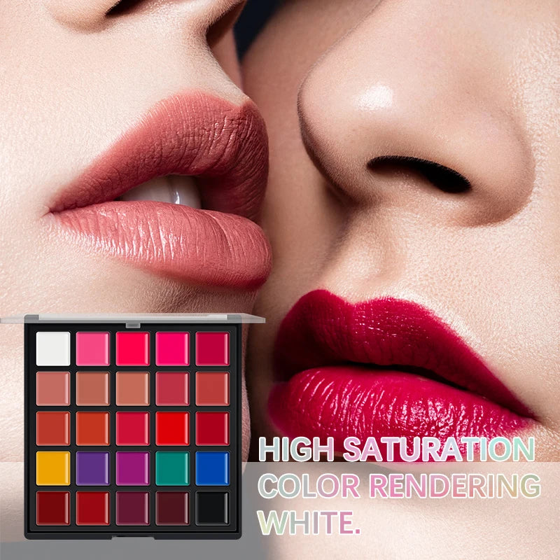 25-Shade Professional Moisturizing Lipstick and Lip Gloss Palette