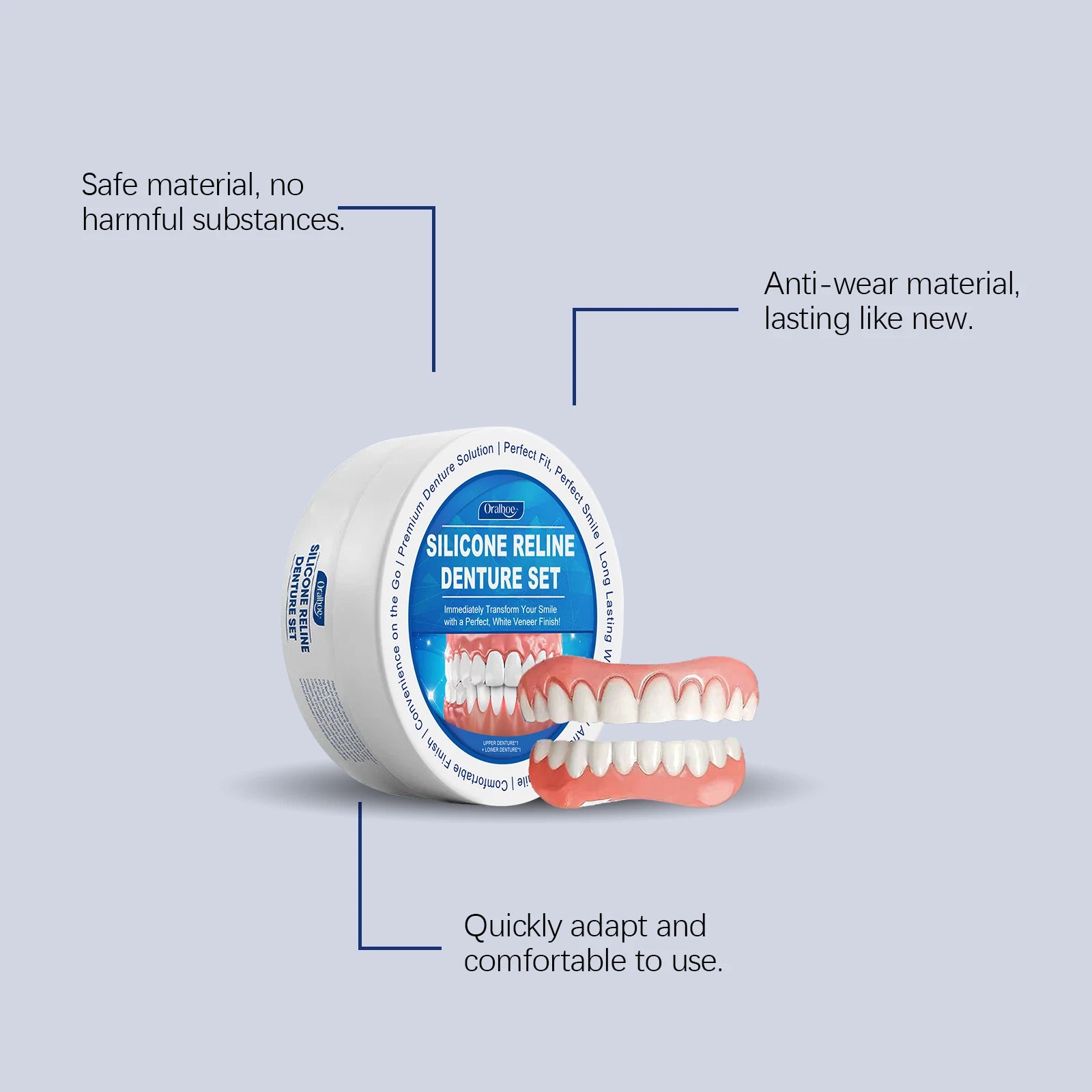 Temporary Silicone Denture Repair and Smile Veneer Kit - 17