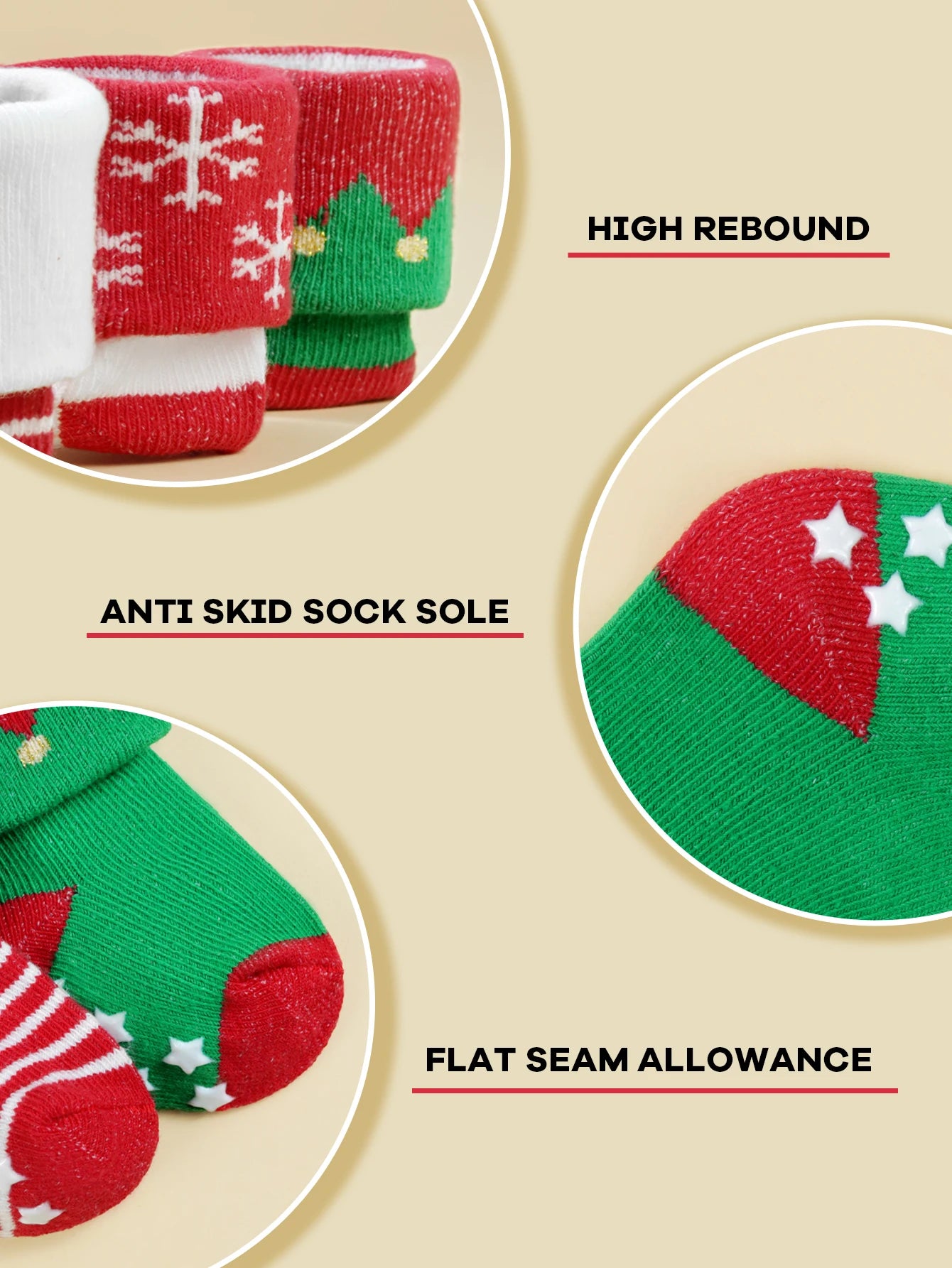 Cozy Christmas Non-Slip Baby Socks - 4