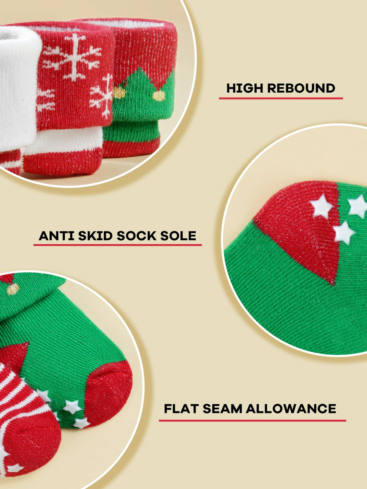 Cozy Christmas Non-Slip Baby Socks
