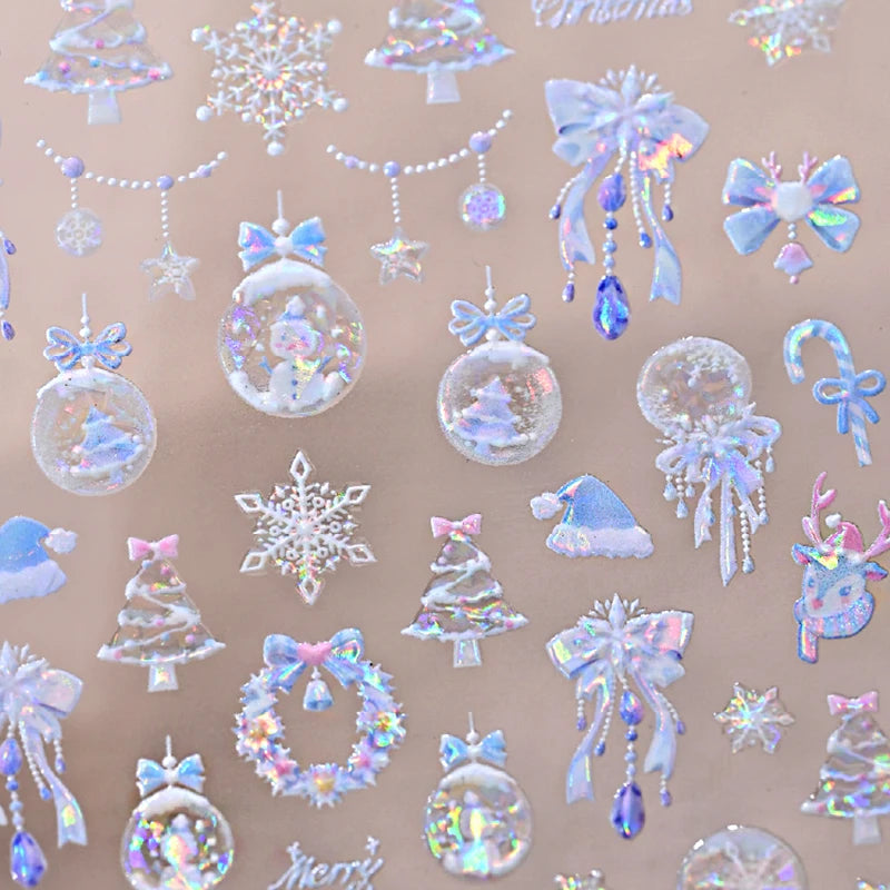 Festive Christmas Holiday Nail Art Decals