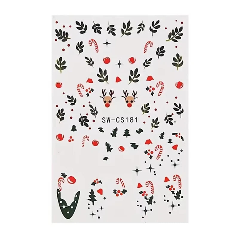 Festive Christmas Holiday Nail Art Decals