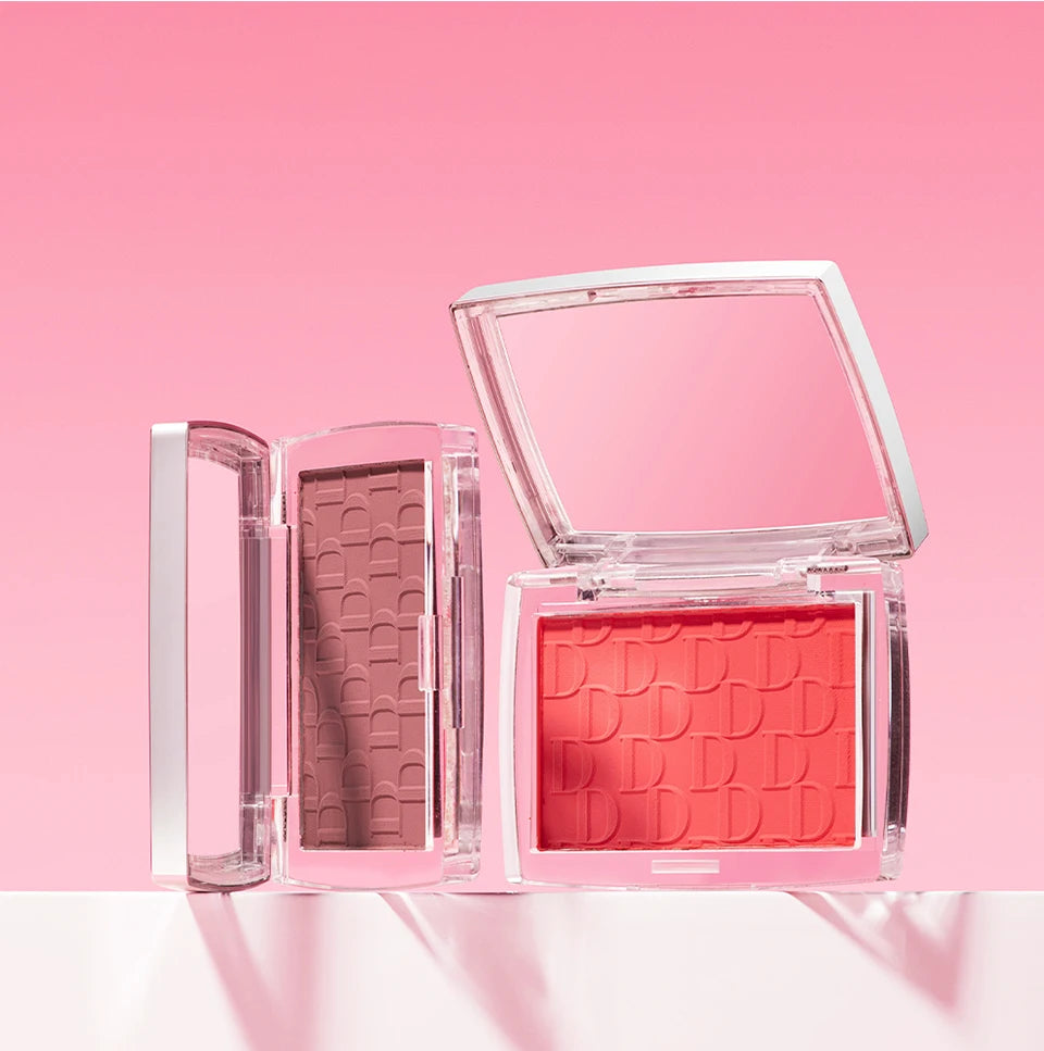 Matte Embossed Blush Palette with Professional Brush