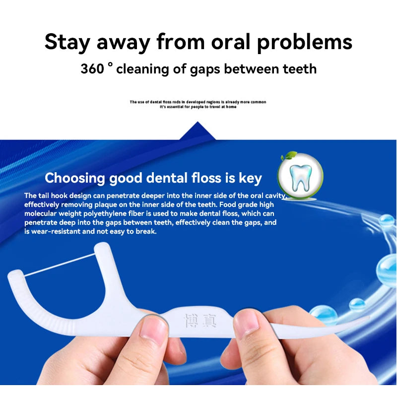 Portable Dental Floss Picks with Travel Case - 12