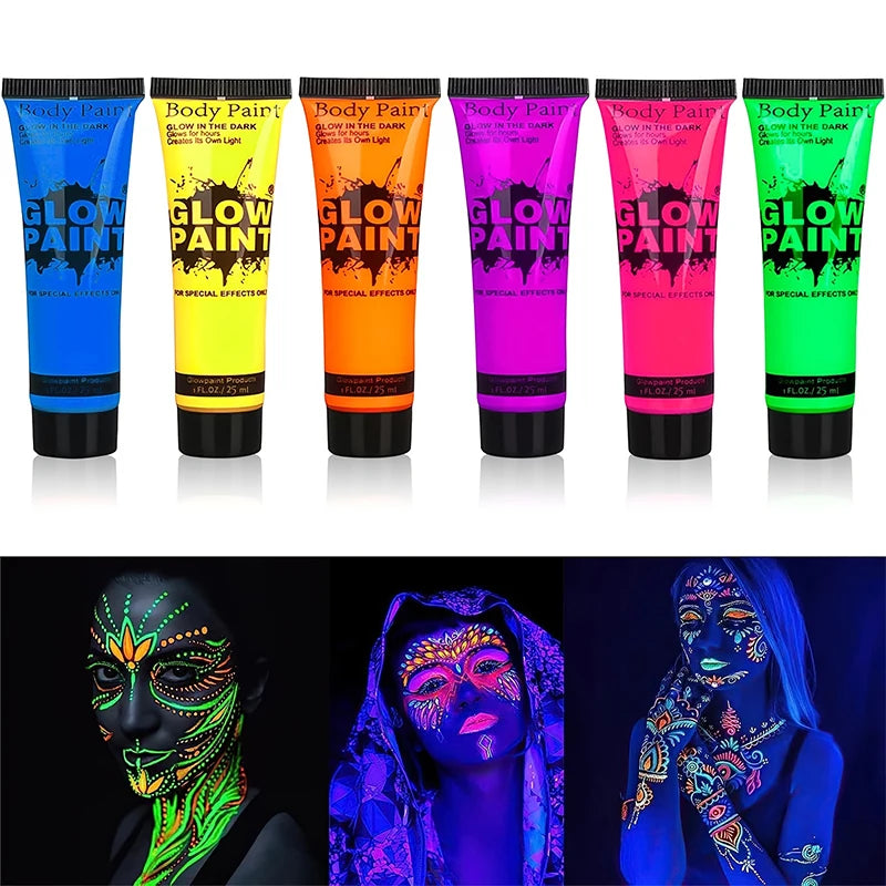 Neon UV Glow Face and Body Paint for Parties and Festivals