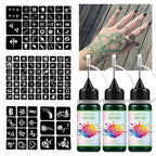 Temporary Tattoo Ink Kit with Stencils for DIY Body Art