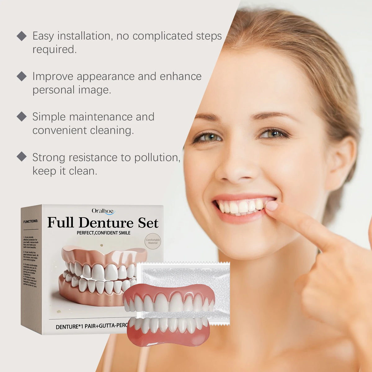 Temporary Cosmetic Denture and Smile Restoration Kit