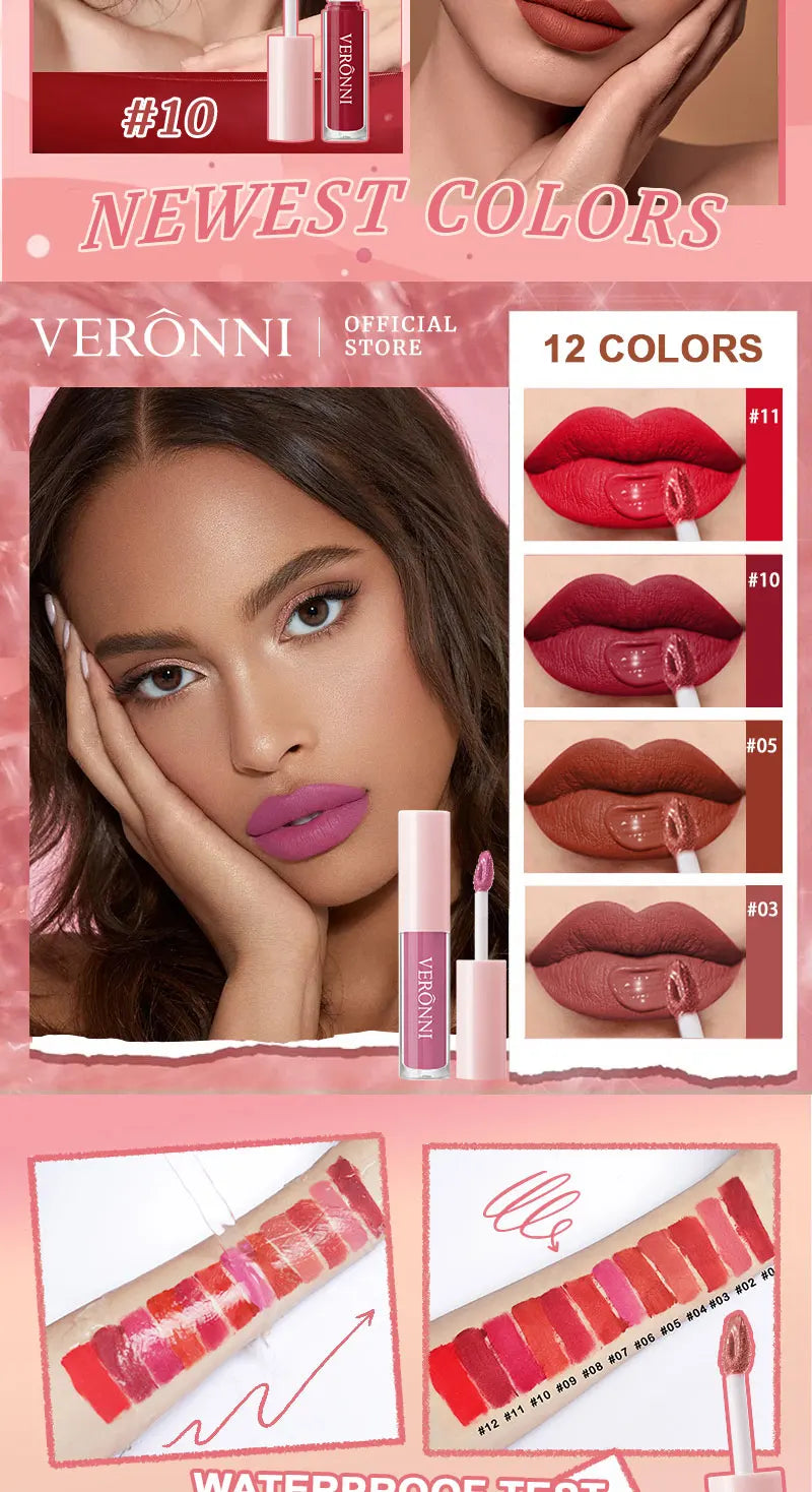 Long-Lasting Waterproof Matte Liquid Lipstick - 10