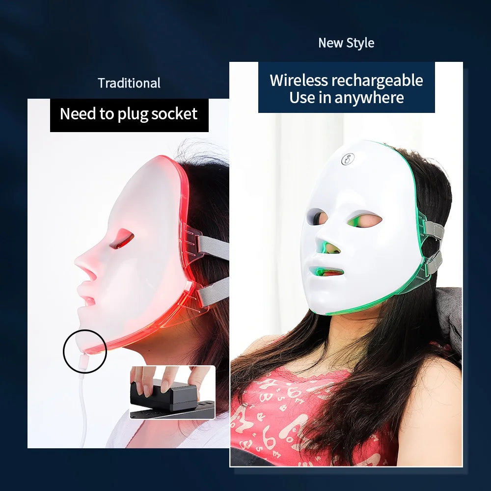 7-Color LED Light Therapy Facial Mask - 9