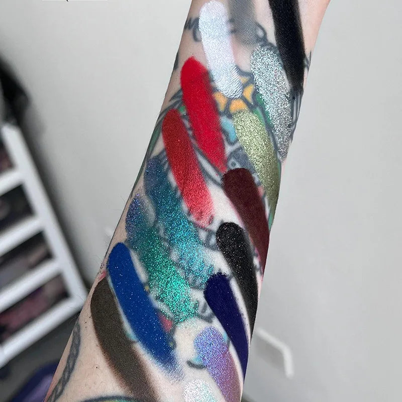 16-Color Punk Eyeshadow Palette for Bold Matte and Shimmer Looks