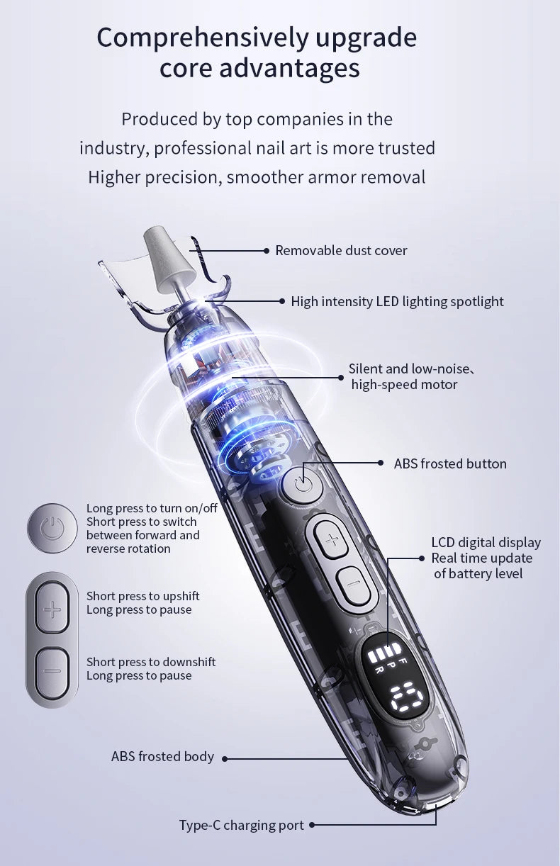 Electric Cordless Nail Drill and Manicure Kit
