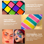 22-Color Professional Face and Body Paint Palette for Costumes