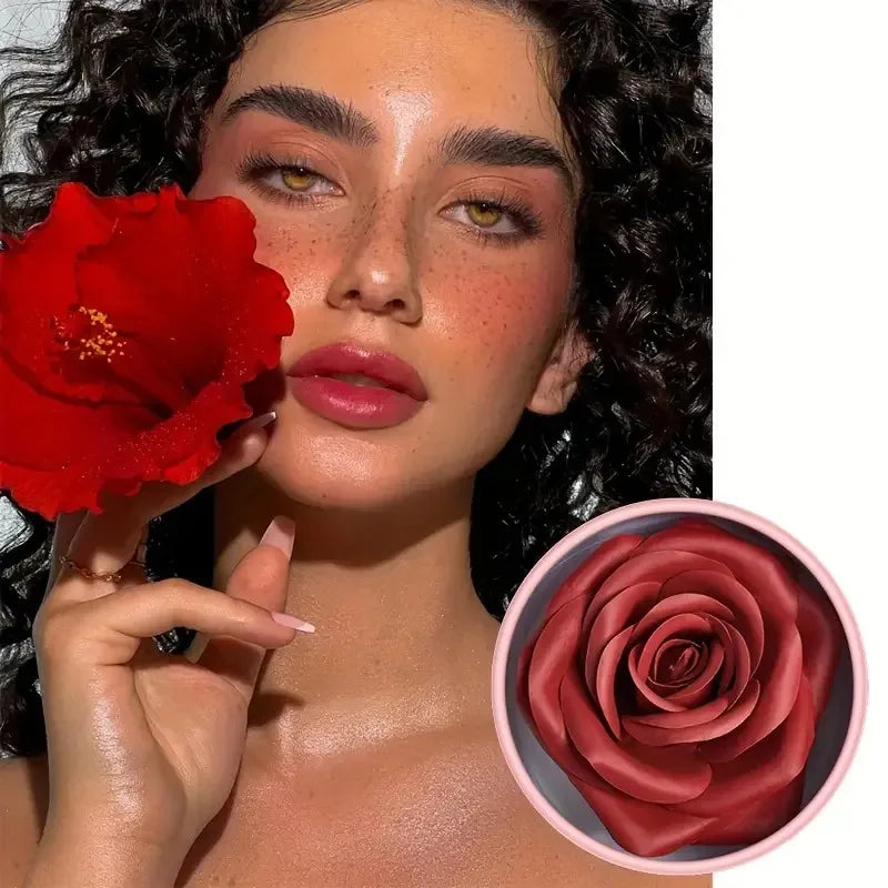 Long-Lasting Flower Petal Blush Set with Applicator Brush