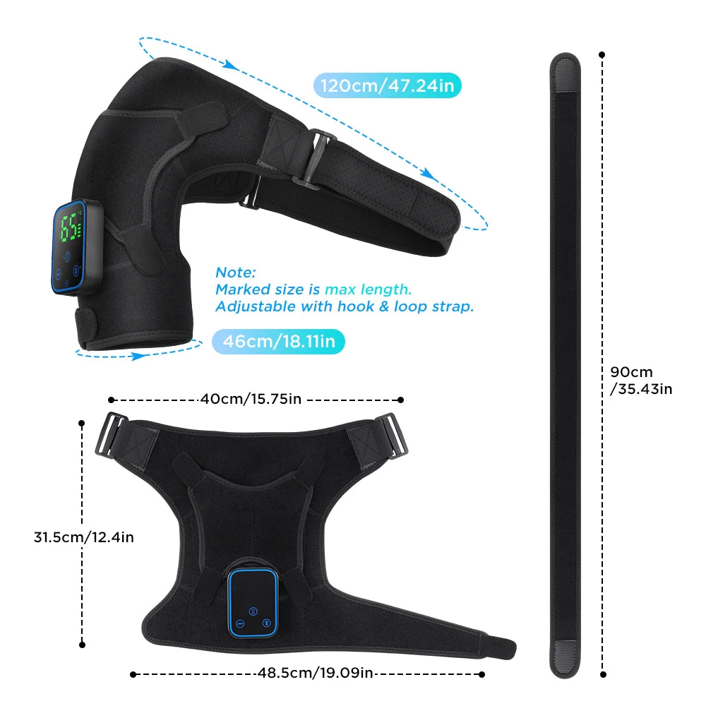 Cordless Heated Shoulder Massage Brace with App Control - 18