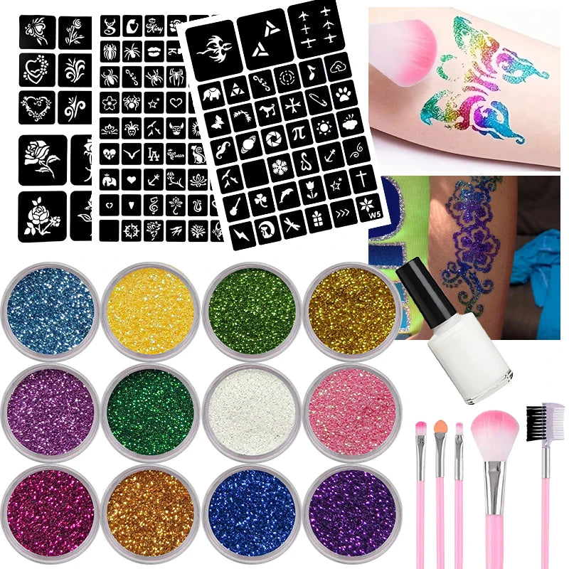 DIY Glitter Temporary Tattoo Kit for Kids and Adults
