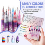 12-Piece Waterproof Nail Art Graffiti Marker Pens for DIY Designs