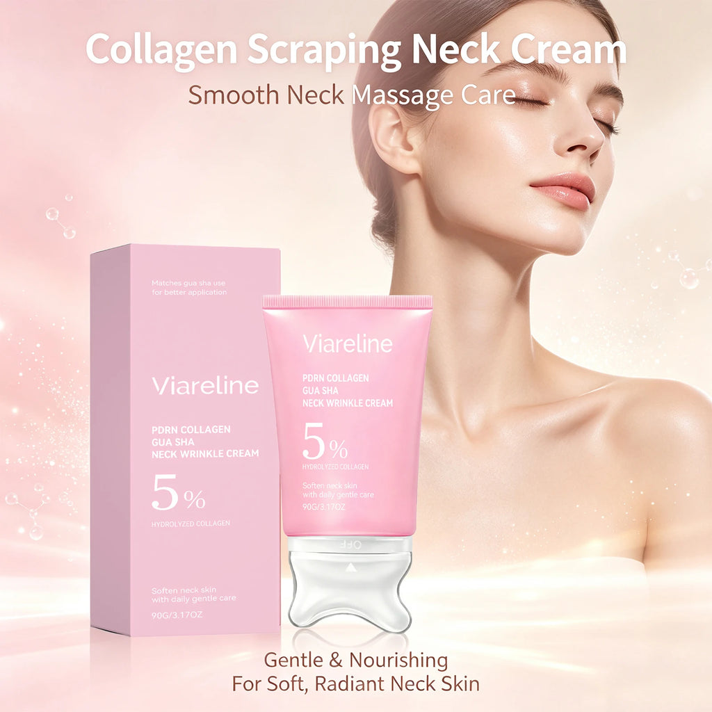 Firming Collagen Neck Cream with Gua Sha Massage Applicator