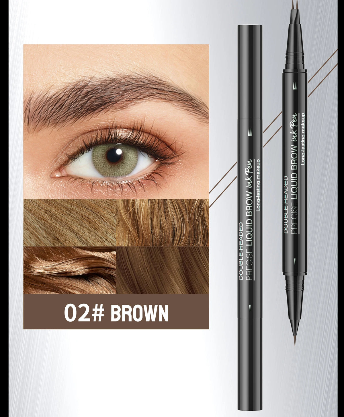 Waterproof Double-Ended Eyebrow Pen for Natural Brows