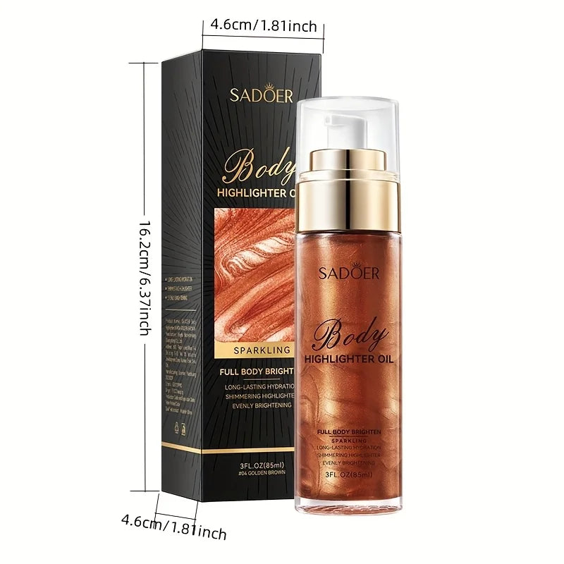 Shimmering Golden Body Glow Oil for Radiant Skin