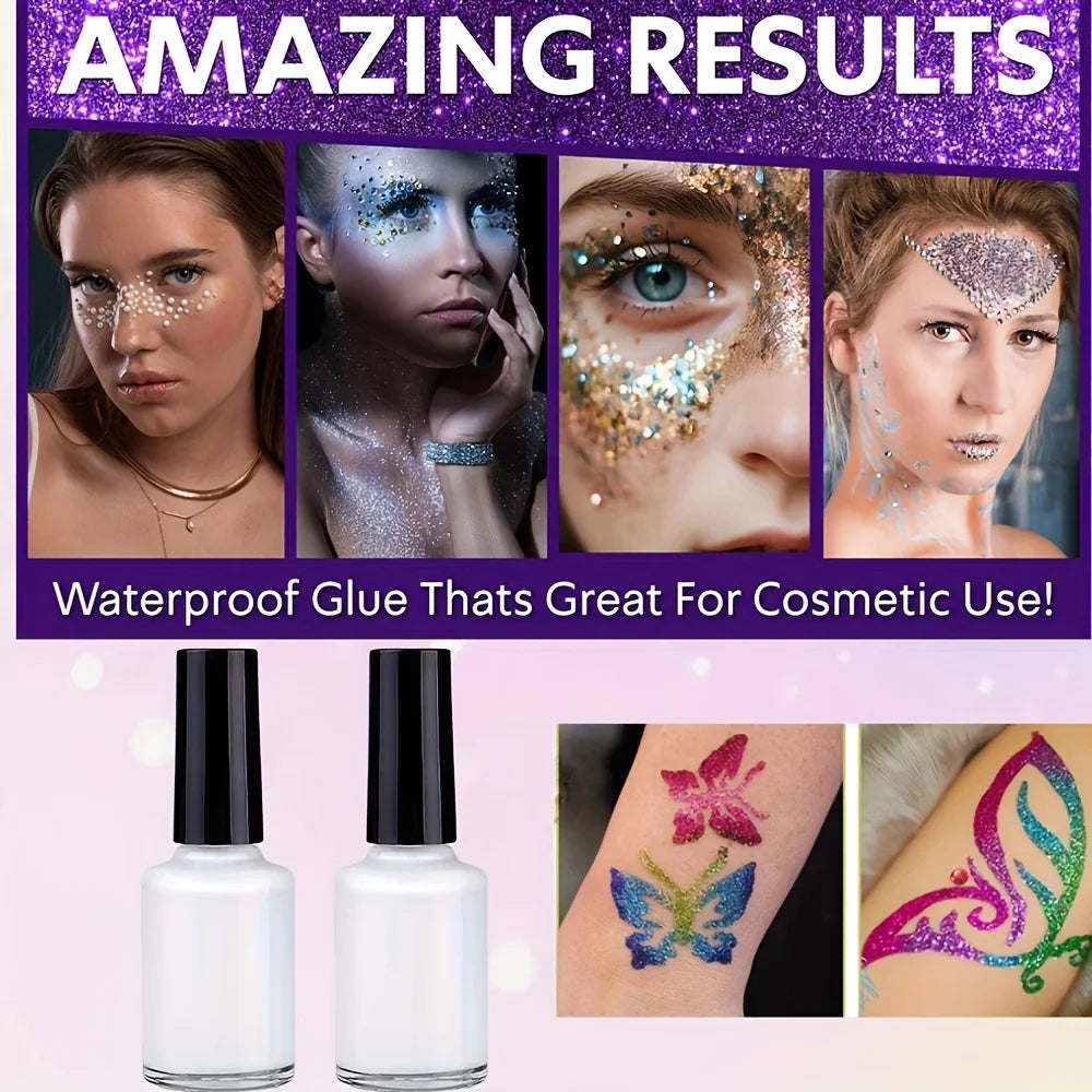 DIY Glitter Temporary Tattoo and Body Art Kit - 11