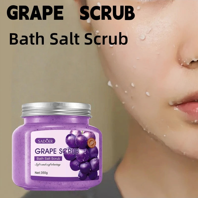 Grape Exfoliating Bath Salt Scrub for Smooth Glowing Skin