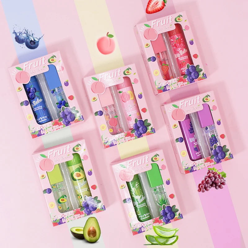 Fruit Scented Moisturizing Lip Oil and Balm Set