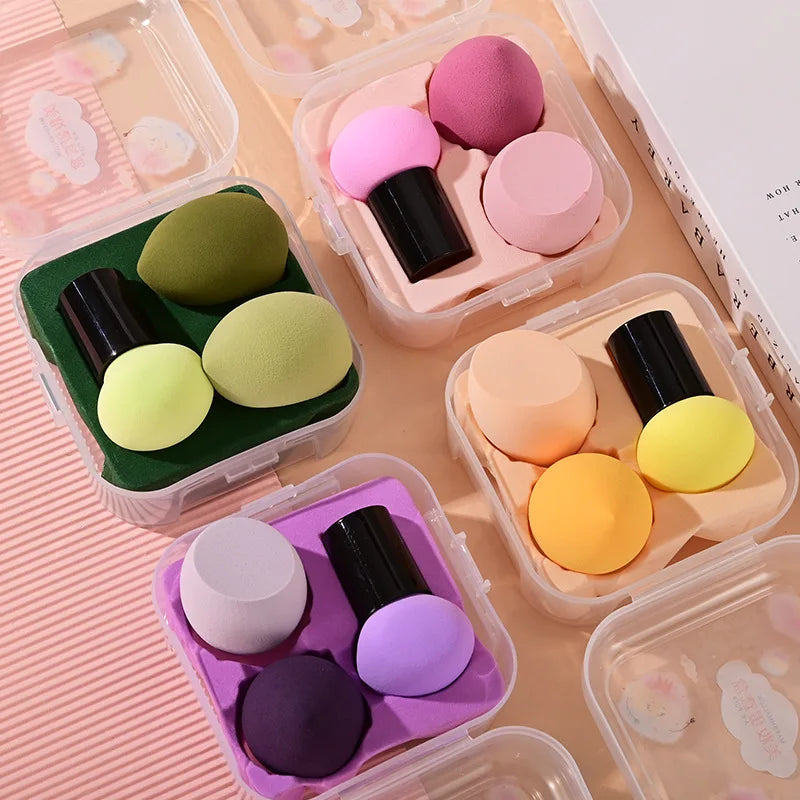 3-Piece Makeup Sponge Set with Storage Case