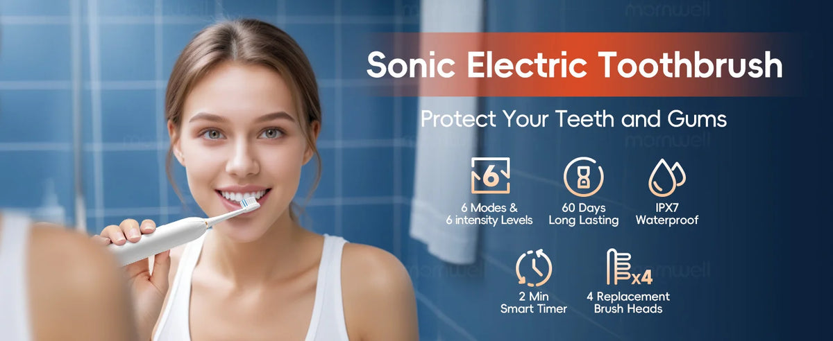 Rechargeable Sonic Electric Toothbrush with 6 Modes