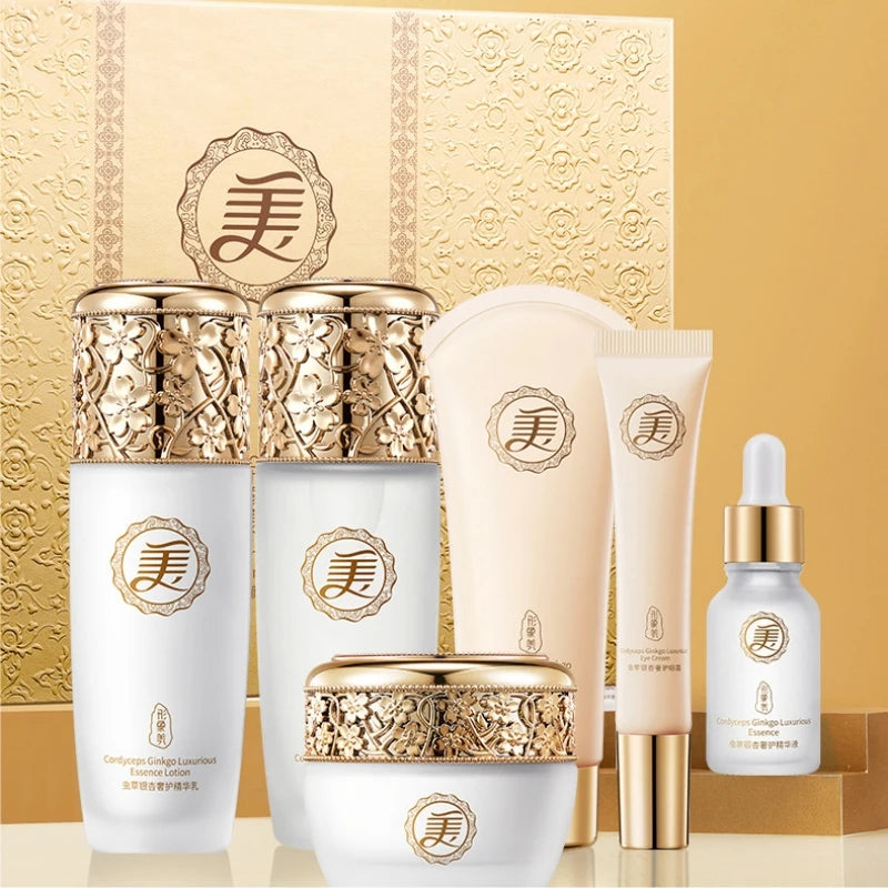Luxurious Cordyceps and Ginkgo 6-Piece Facial Skincare Set