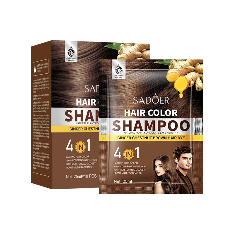 Instant Black Hair Dye Shampoo for Gray Hair Coverage - 17