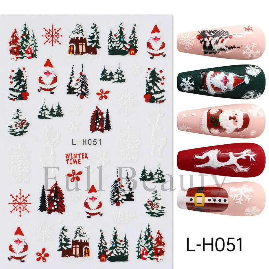 Festive Christmas Holiday Nail Art Decals