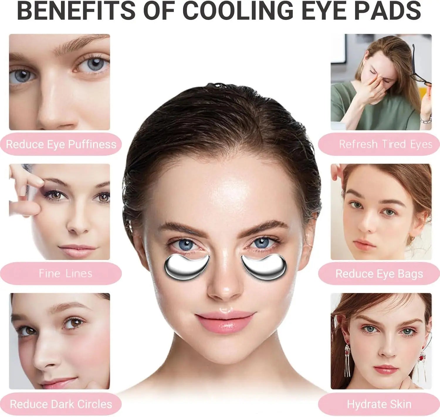 Reusable Stainless Steel Cooling Eye Pads for Puffiness - 3