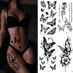 Semi-Permanent Butterfly Temporary Tattoo Set