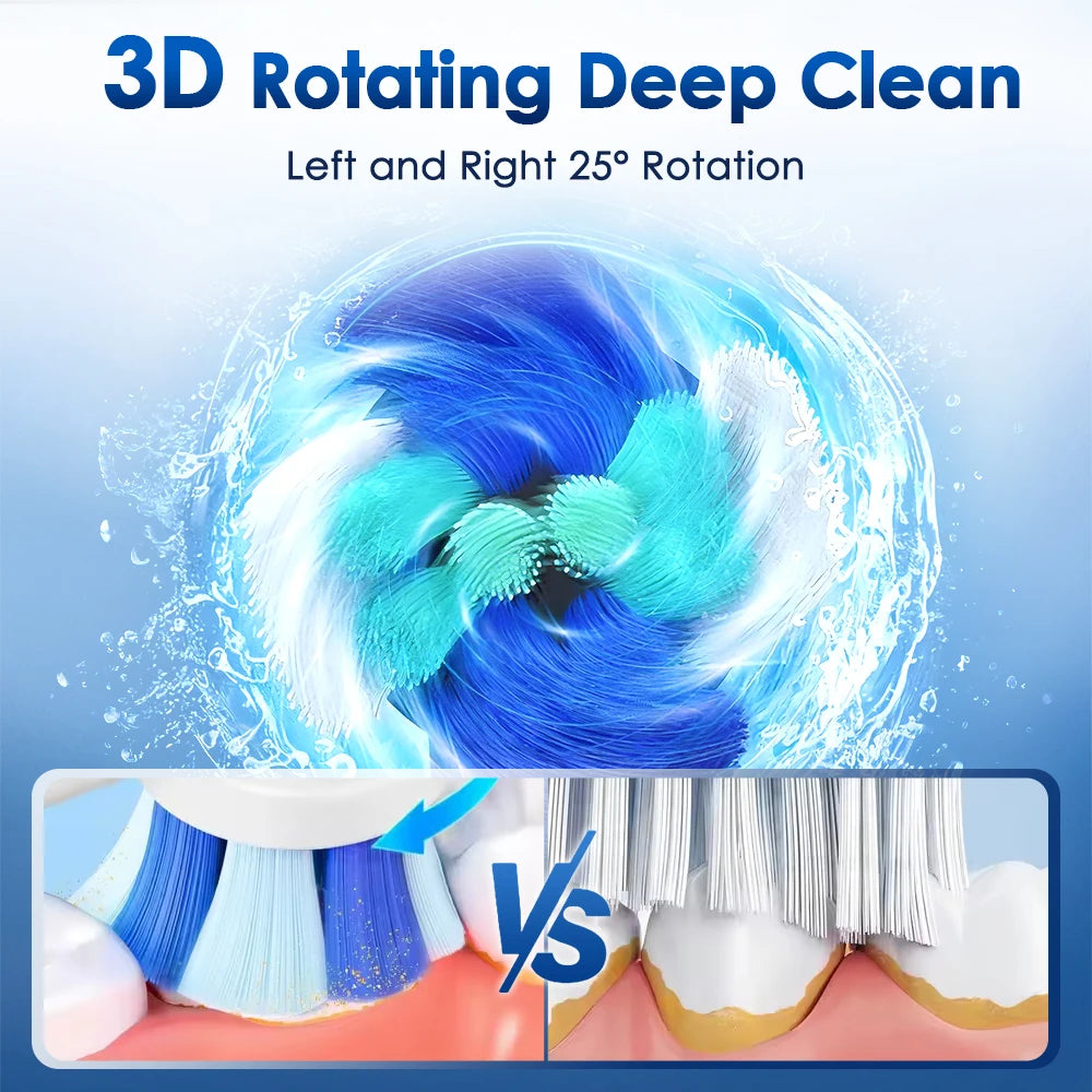 3D Rotating Electric Toothbrush for Deep Cleaning