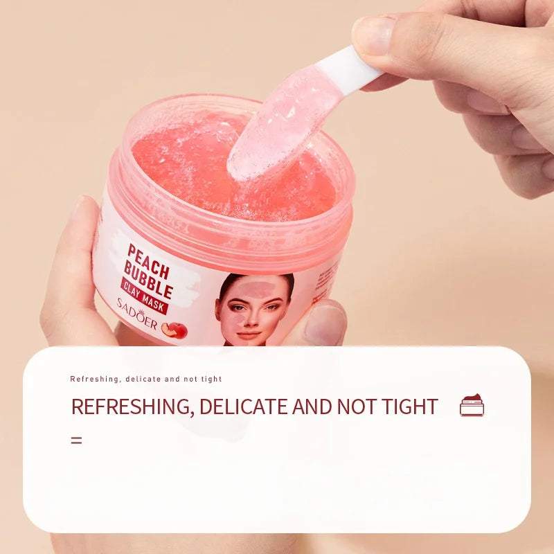 Hydrating Peach Bubble Clay Face Mask for Smooth Skin