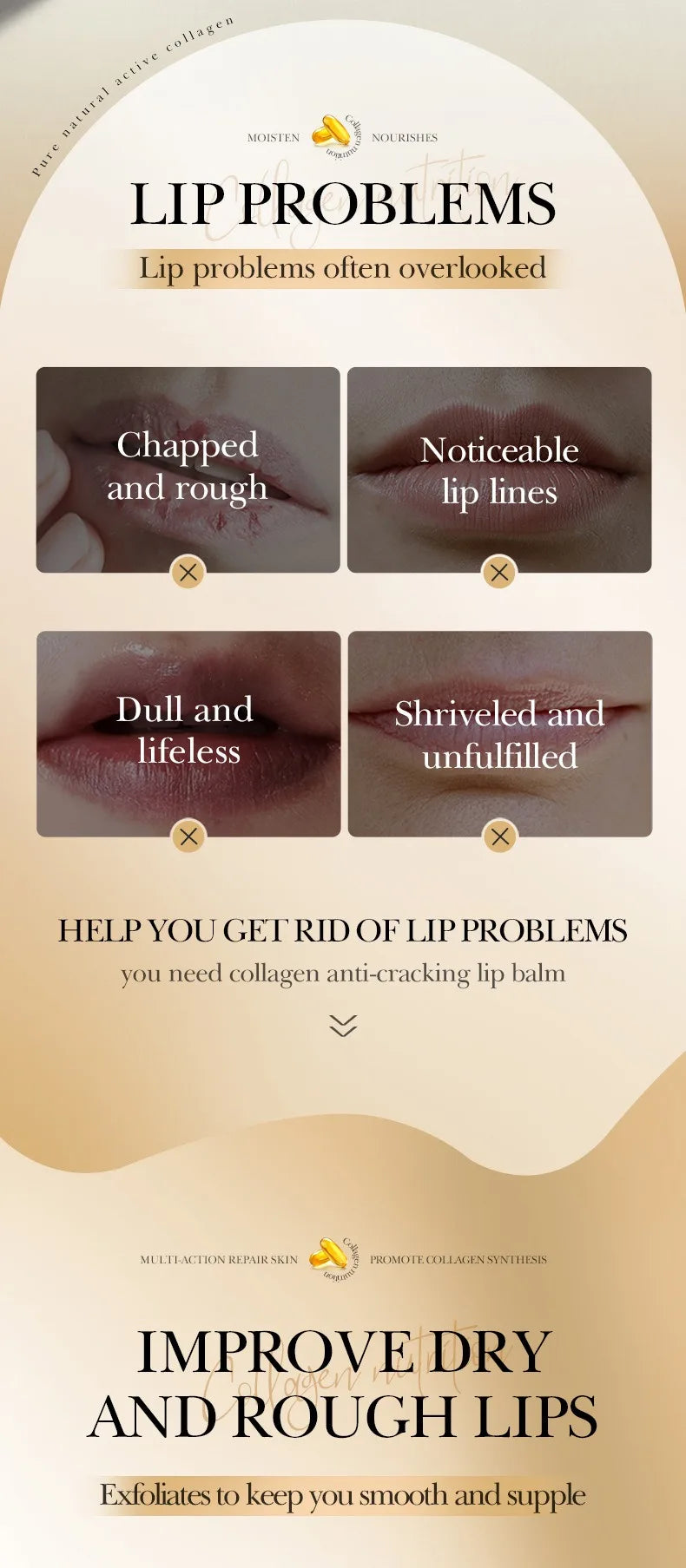 Hydrating Collagen Lip Balm for Chapped Lips