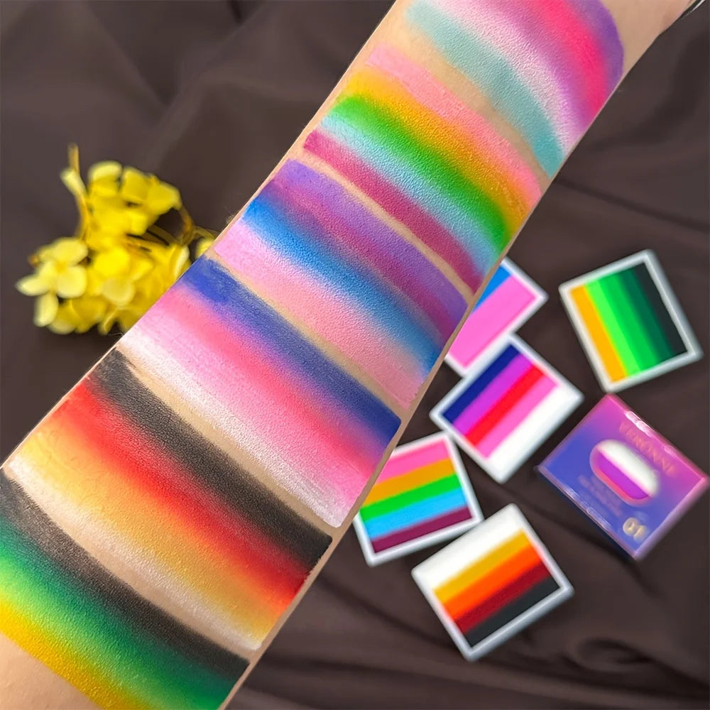 Rainbow Striped Face and Body Paint Palette - 6