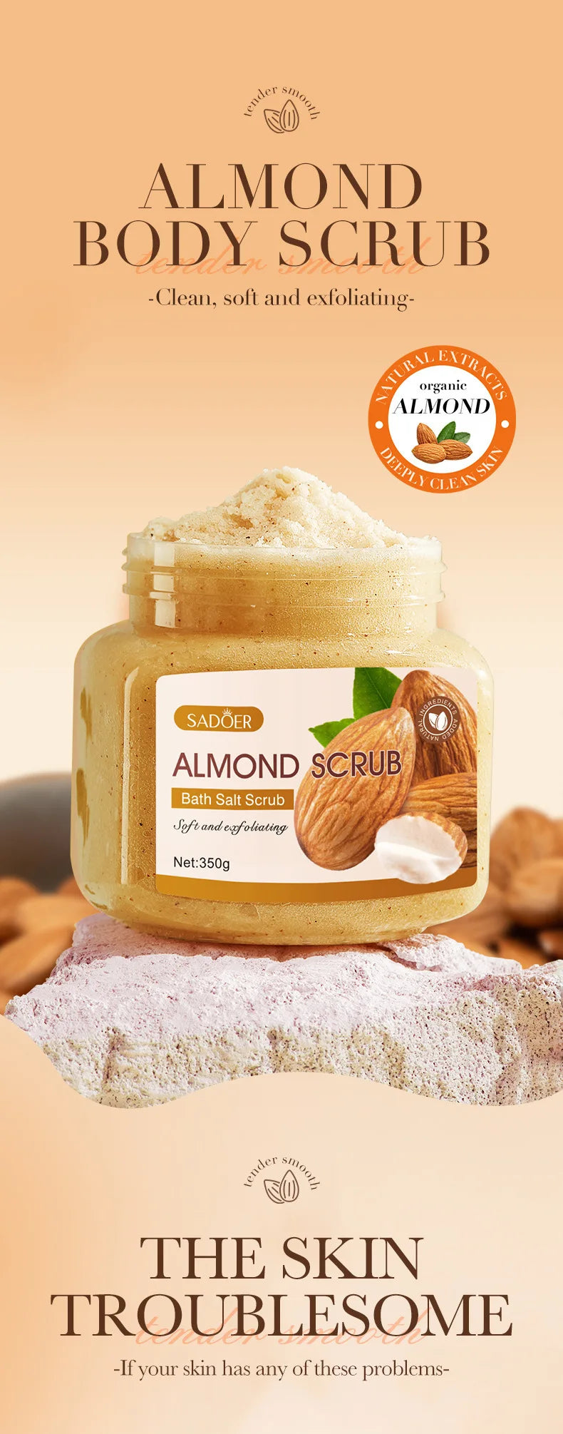 Exfoliating Body Bath Salt Scrub for Smooth Radiant Skin