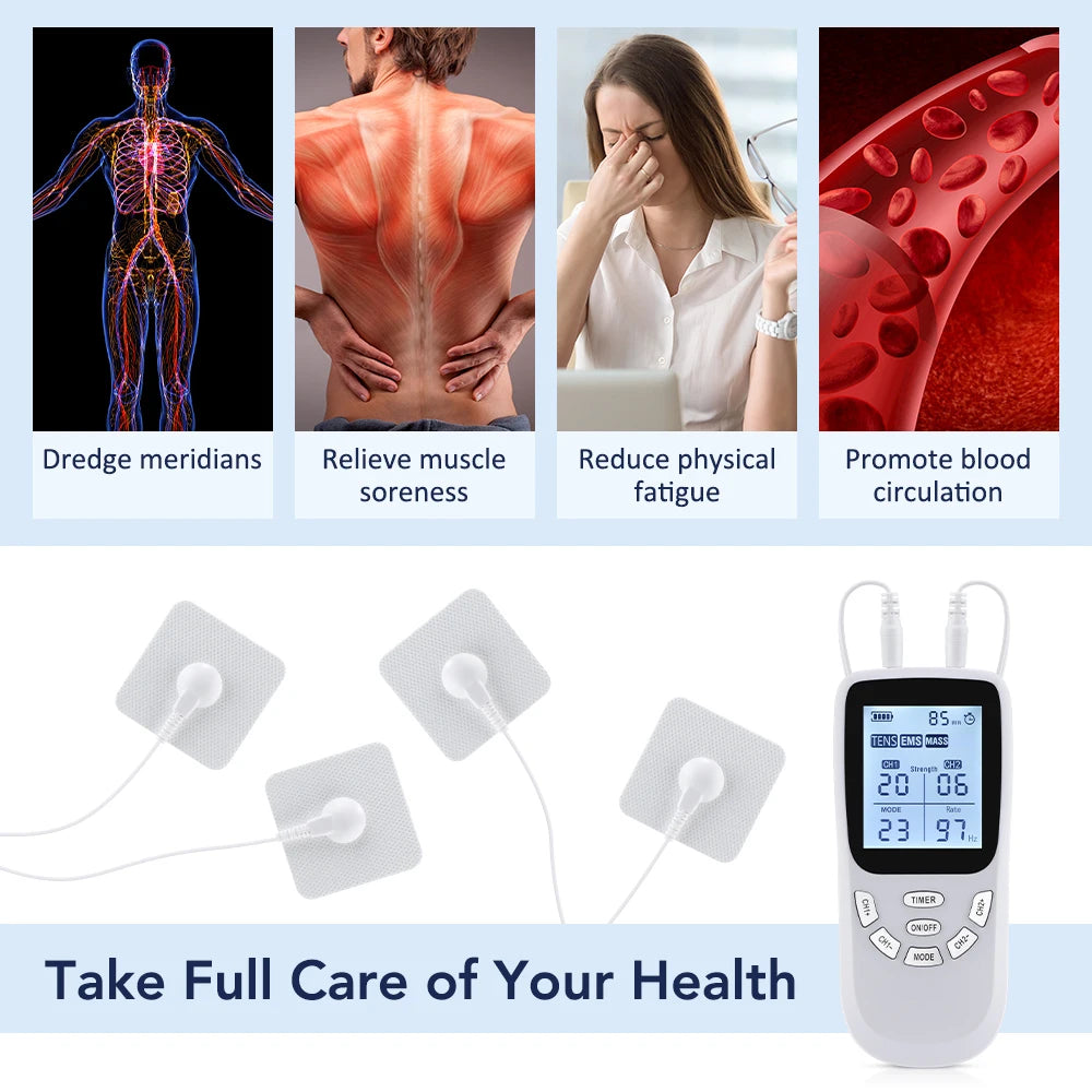Portable TENS EMS Electric Muscle Stimulator Massager