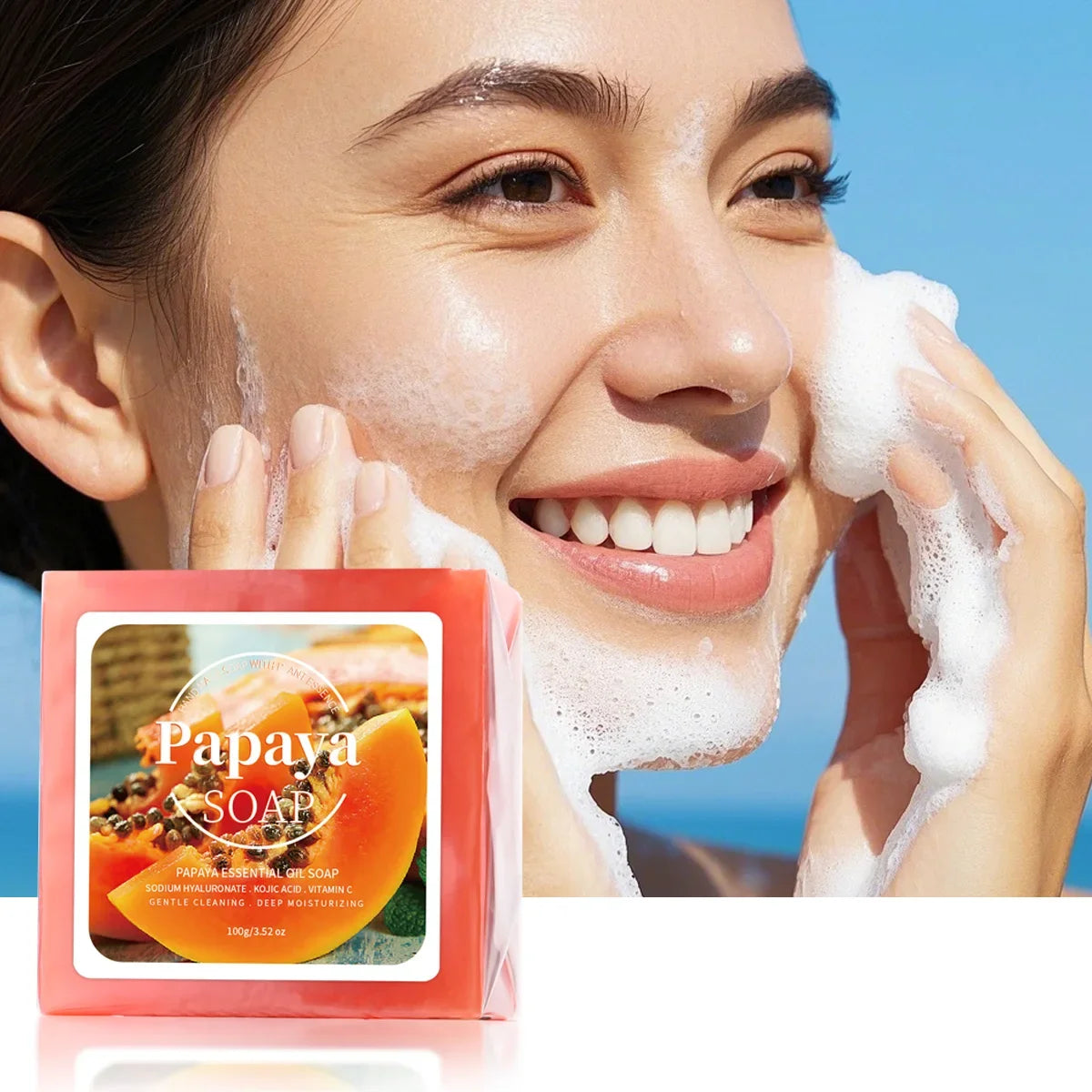 Papaya Extract Whitening and Deep Cleansing Soap Bar - 2
