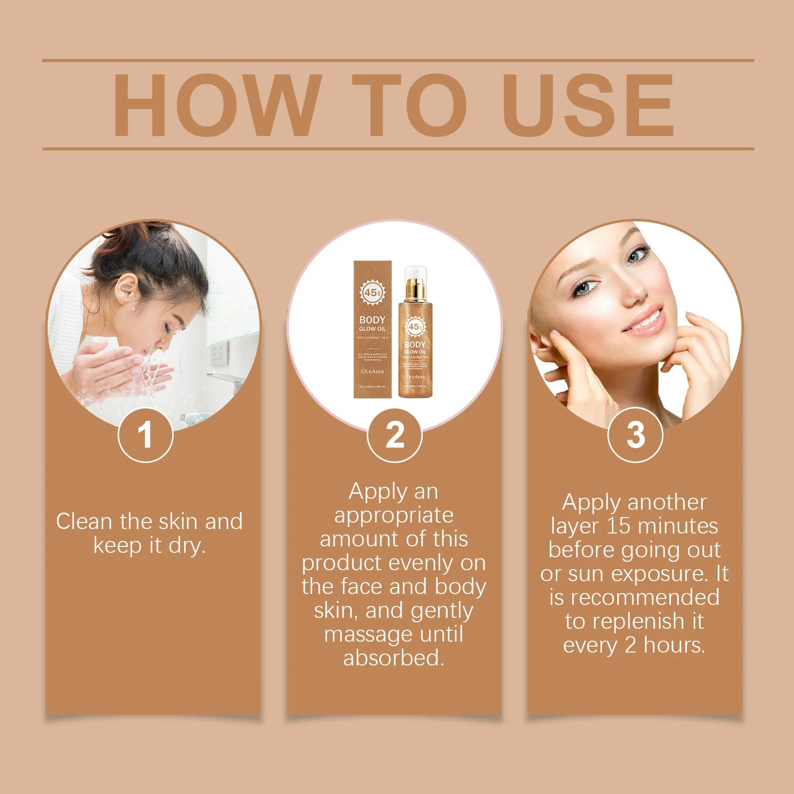 SPF 45 Shimmering Body Glow Oil - 12