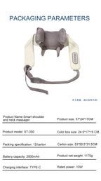 Wireless 6D Neck and Shoulder Deep Tissue Massager with Heat