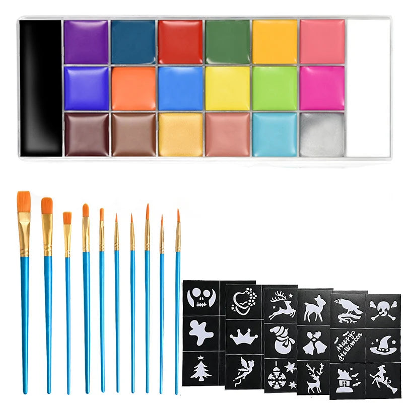 20-Color Professional Face and Body Paint Palette for Parties