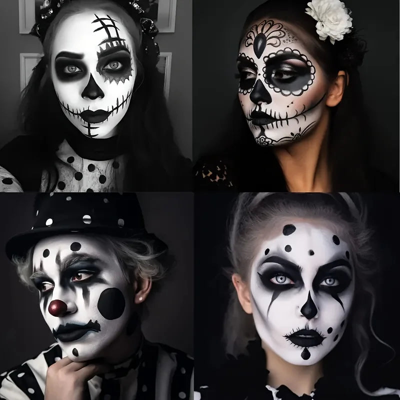 White Liquid Foundation and Black Lipstick Set for Cosplay