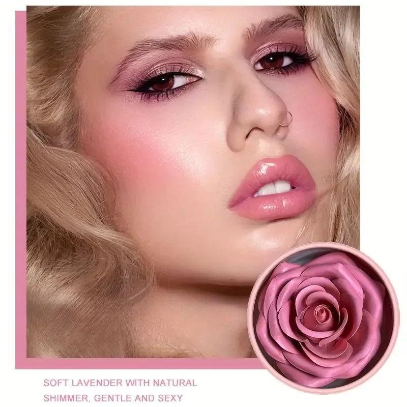 Long-Lasting Flower Petal Blush Set with Applicator Brush