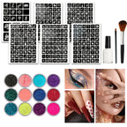 12-Color Glitter Temporary Tattoo and Body Art Kit