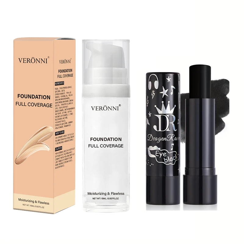 White Liquid Foundation and Black Lipstick Set for Cosplay