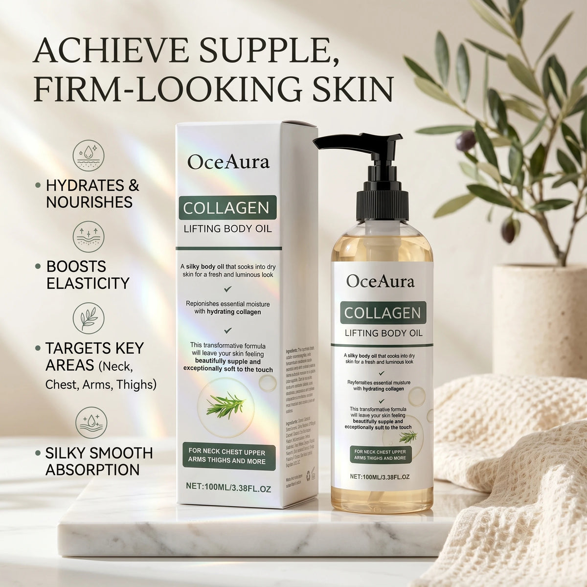 Collagen Firming Body Oil for Skin Tightening and Hydration