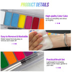 10-Color UV Glow Neon Face and Body Paint Palette