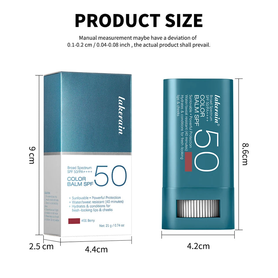 SPF 50 Tinted Sunscreen Blush Stick for Cheeks and Lips - 16